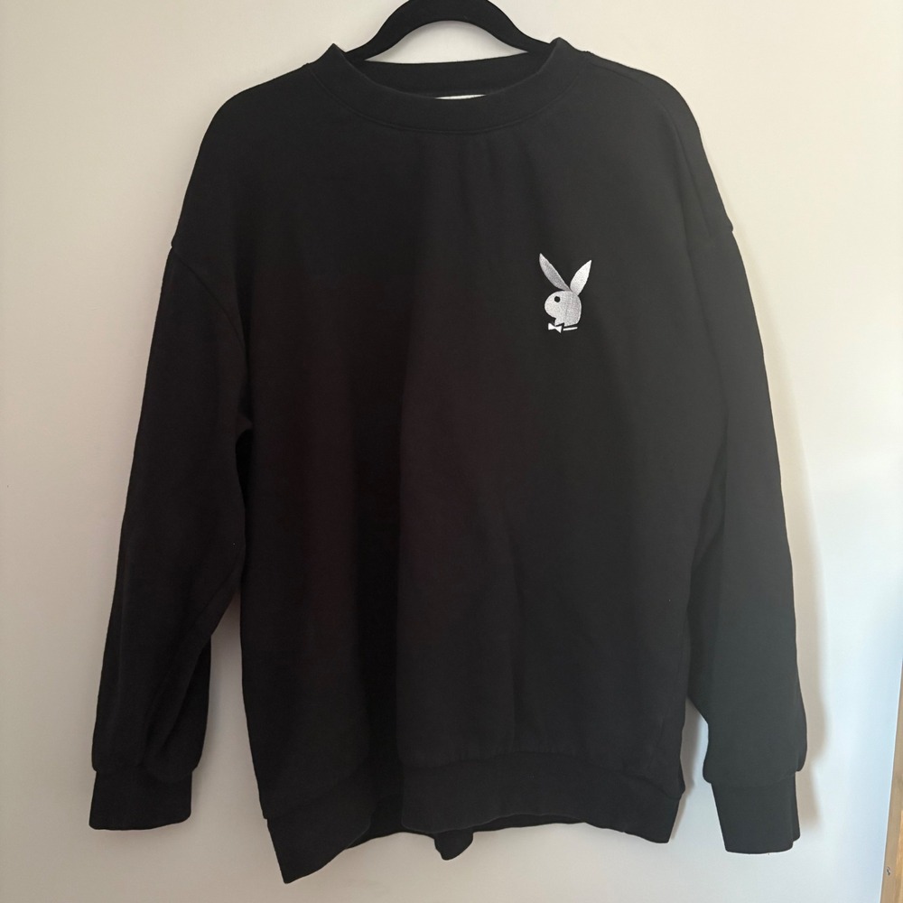 Vintage Playboy by PacSun Rocky Point Surf Squad Black Crewneck‎ Sweatshirt Sz L
